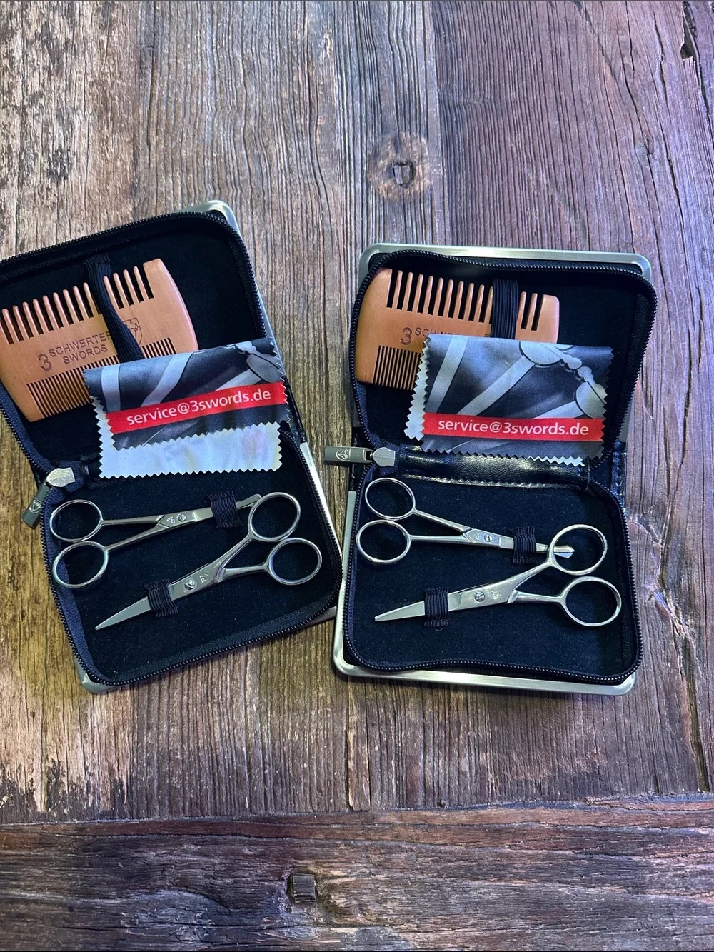 3 schwerter swords Men Grooming Travel Scissors & Comb Kit - 2 pack/kit bundle